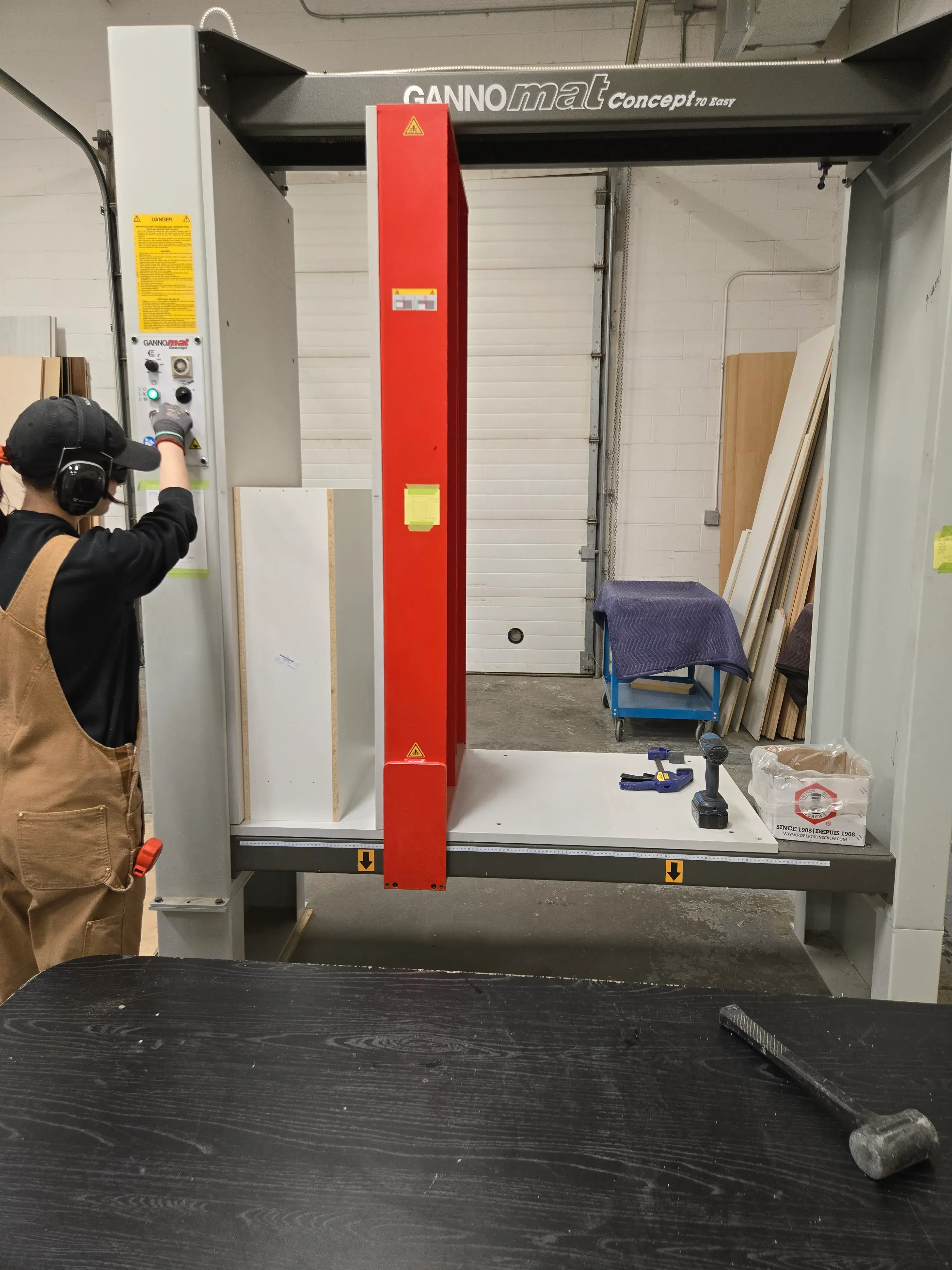 Rocky Mountain Millwork Calgary shop interior showing CNC precision equipment and quality cabinet manufacturing workspace